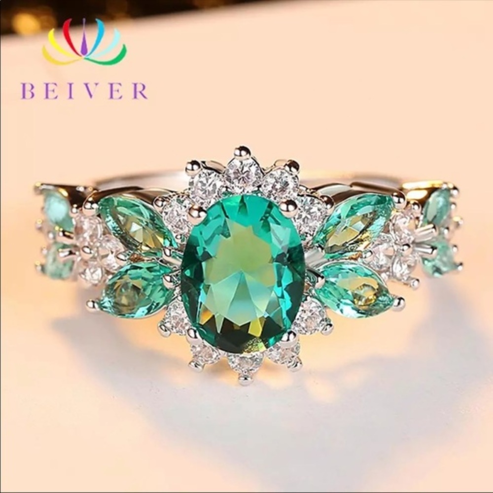Mint/Teal Trendy Ring